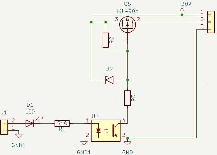 Модуль MOSFET P-channel 30A з опторозв'язкою