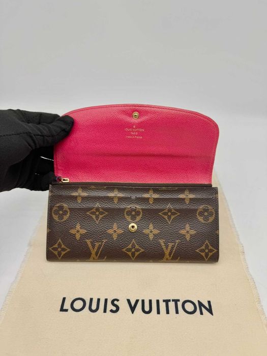 LV Louis Vuitton długi portfel Czerwony przycisk