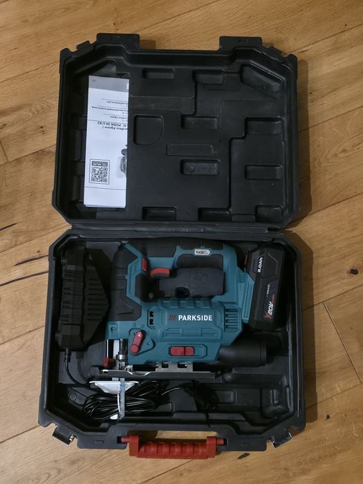 Wyrzynarka Parkside 20V, Nowy akumulator 2Ah i ładowarka