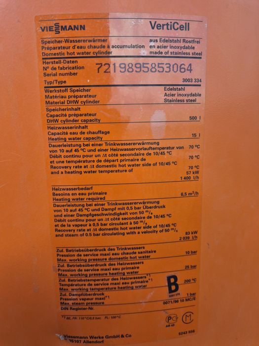 Bojlerem viessman 500l nierdzewny