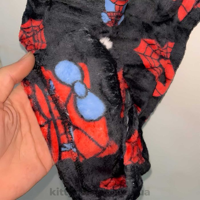 Плюшеві штани hello kitty&spiderman м'які чорні з людиною павуком
