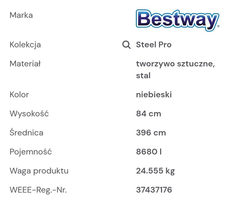 Basen Bestway 396x84