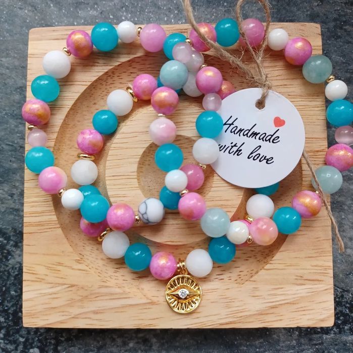 Bransoletki 3w1 z kamienia naturalny Handmade