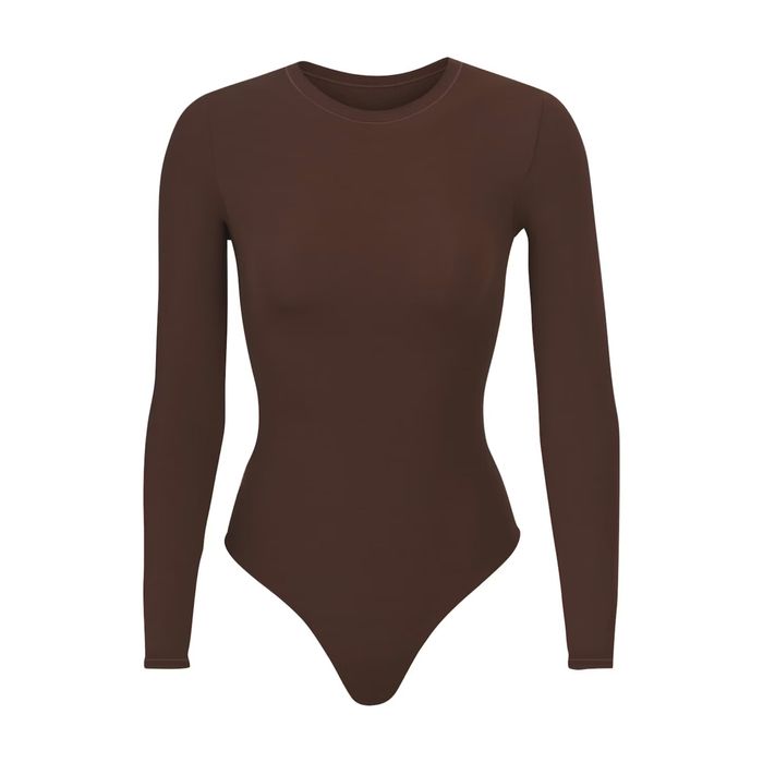 Жіночий лонг бодісьют SKIMS Long Sleeve Crew Neck Bodysuit