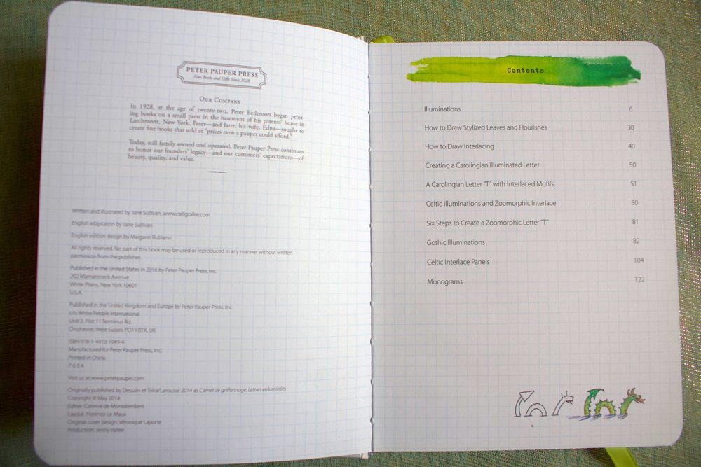 Livro/caderno de desenho de Iluminura em Inglês