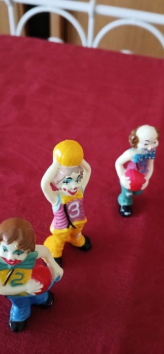 Conjunto 6 palhaços/futebol, antigos