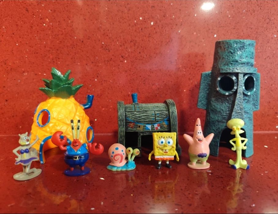 Conjunto de Figuras SpongeBob de decoração