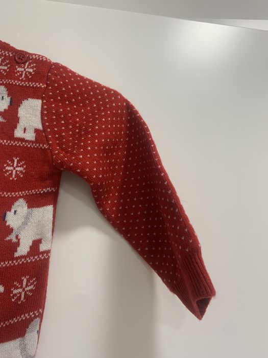 Sweter świąteczny czerwony mikołajki sesja świąteczna