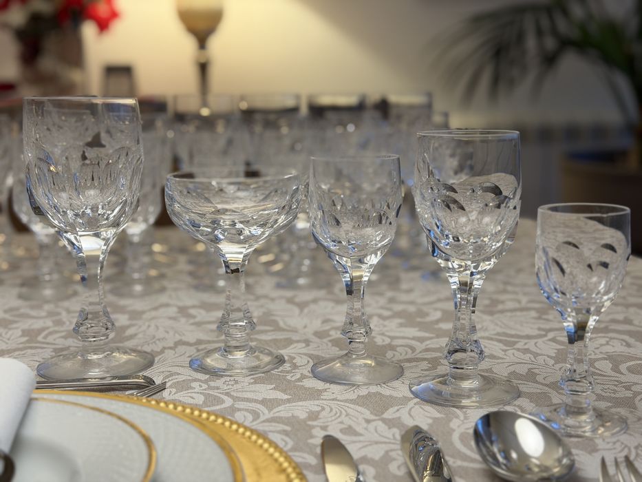 Conjunto completo de copos em cristal europeu – 60 peças