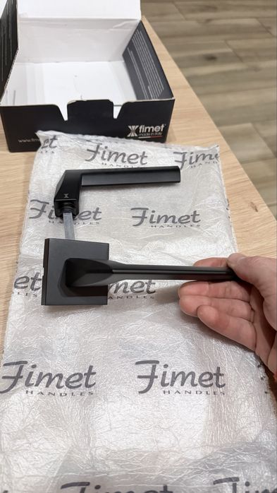 Klamka Fimet nowa czarna rozeta kwadrat