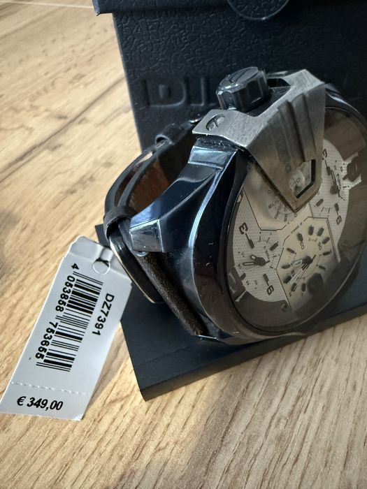 DIESEL zegarek brąz skóra