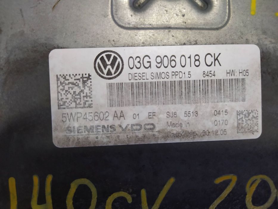 centralina vw passat 2.0TDI 140cv BKP siemens 03G906018CK 5WP45602 AA