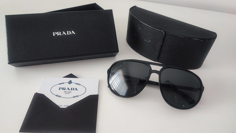 Prada - Óculos sol originais, estilo aviador - como novos