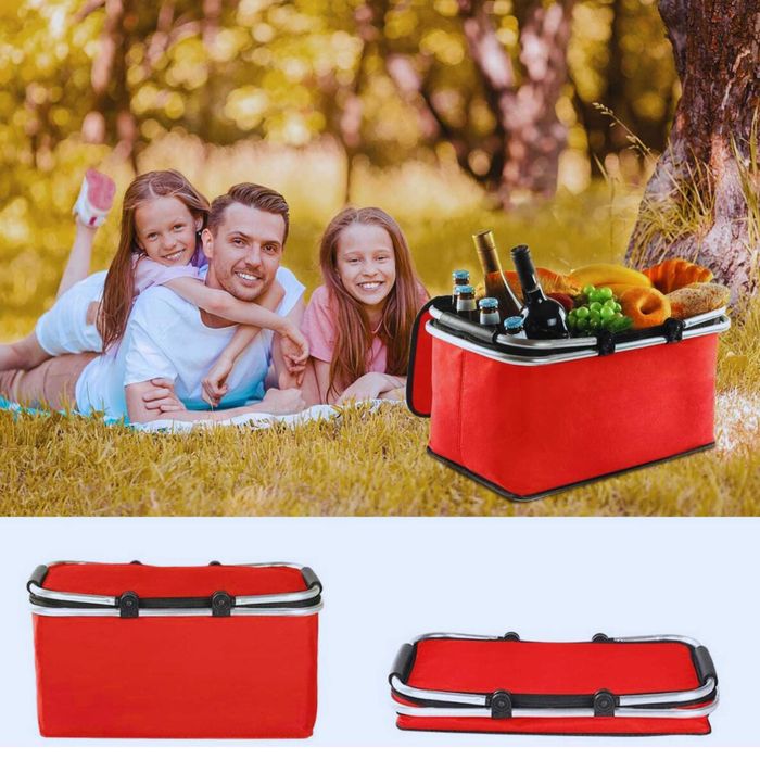 KOSZYK PIKNIKOWY Składany TERMICZNY Turystyczny Kosz Na Zakupy