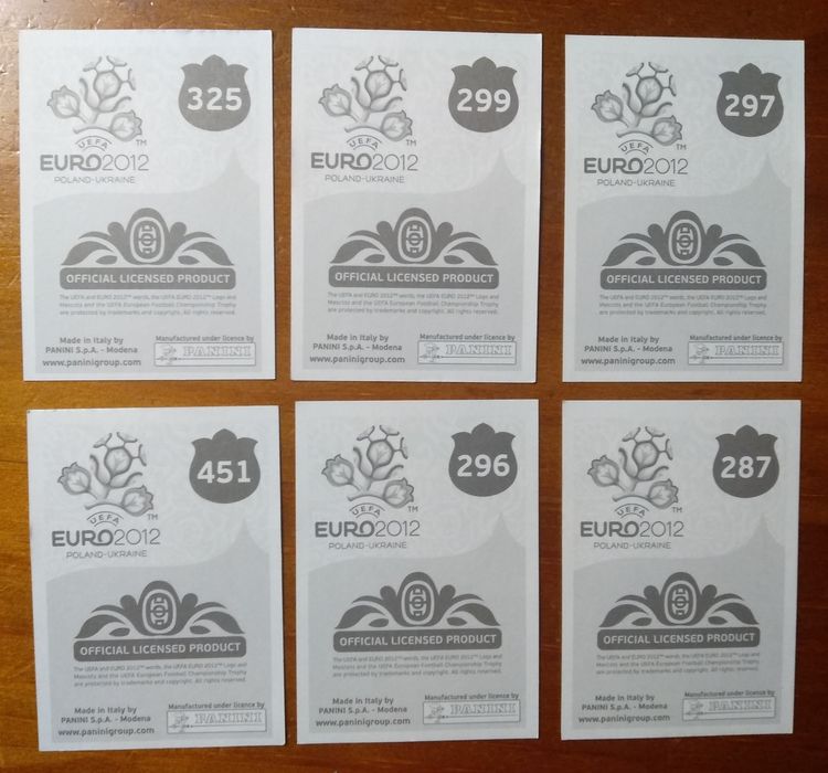 Conjunto de cromos do Euro 2012