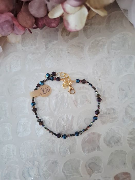 Bransoletka handmade z naturalnych kamieni hematyt