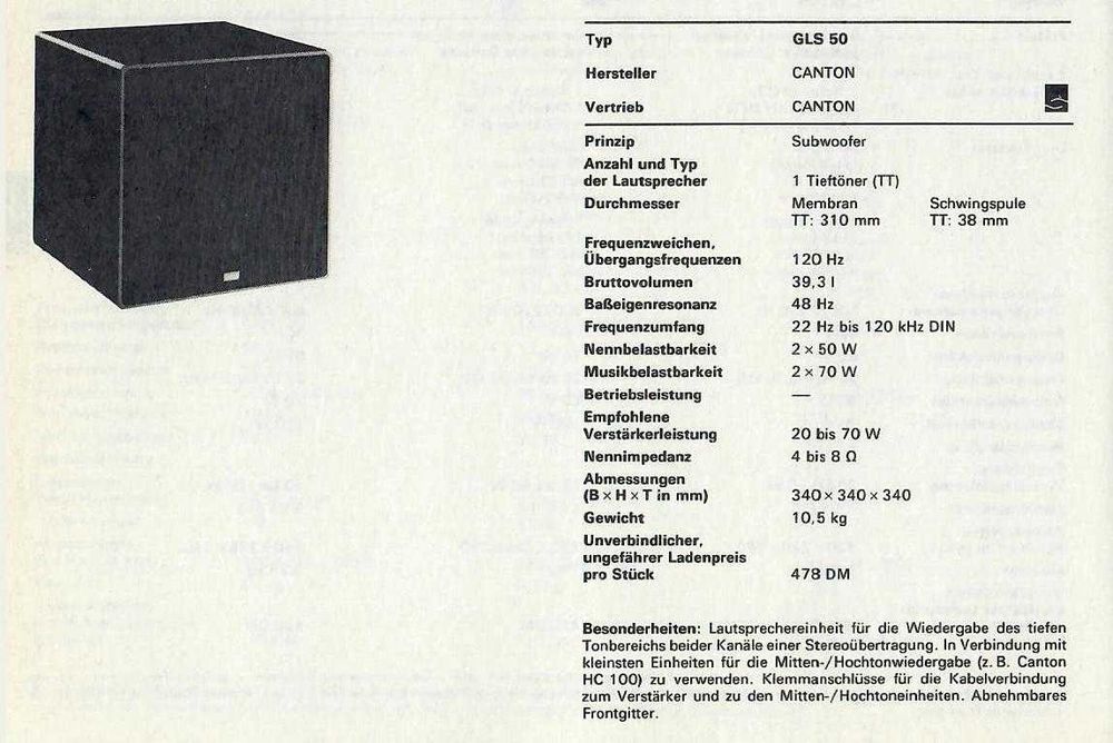 Сабвуфер Canton GLS 50 31см НЧ! 2х70Вт