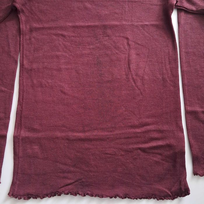 Koszulka termiczna, longsleeve, merino wool + jedwab Claire, bordowy, I warstwa r. M