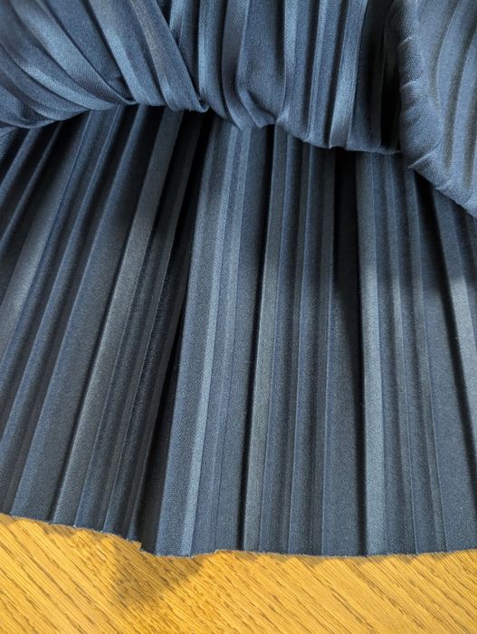 Piękna elegancka plisowana granatowa spódnica z koła, rozmiar S/M