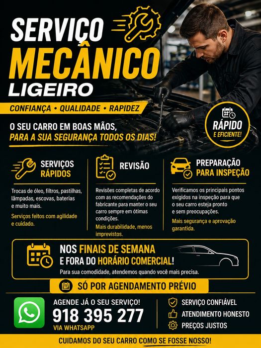 Mecânico Ligeiro  Reparações Rápidas, Revisão e Preparação para IP