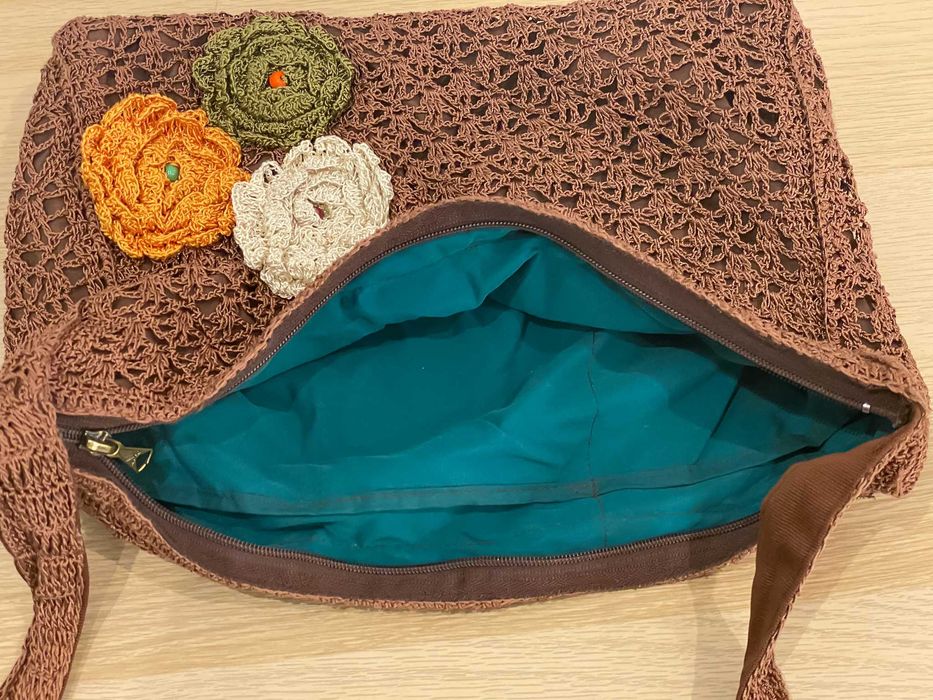 Torebka w kolorze brązowym, handmade