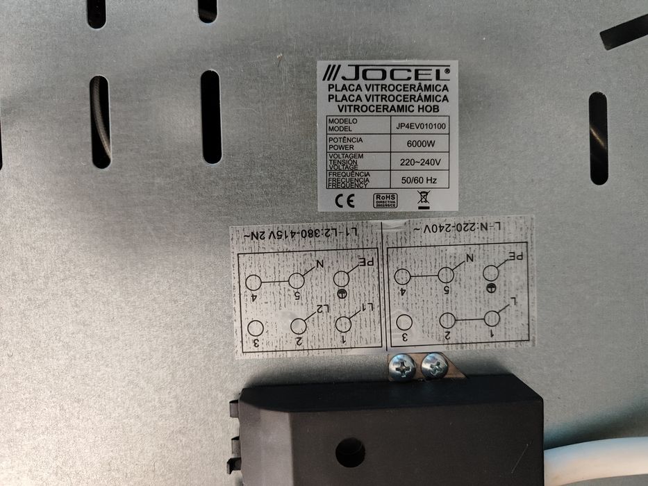 Placa vitrocerâmica Jocel para peças