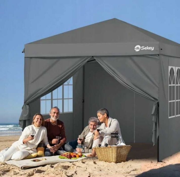 Pawilon handlowy Altana Namiot ogrodowy SZARY automatyczny GZ24 używan