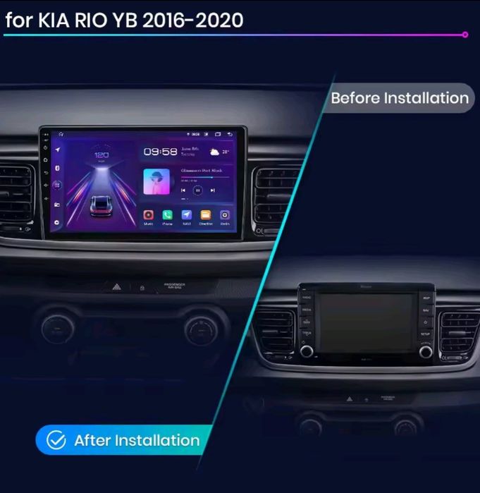 Rádio Android Kia Rio 3 YB (2016 a 2020) 2/32GB CarPlay e Android Auto