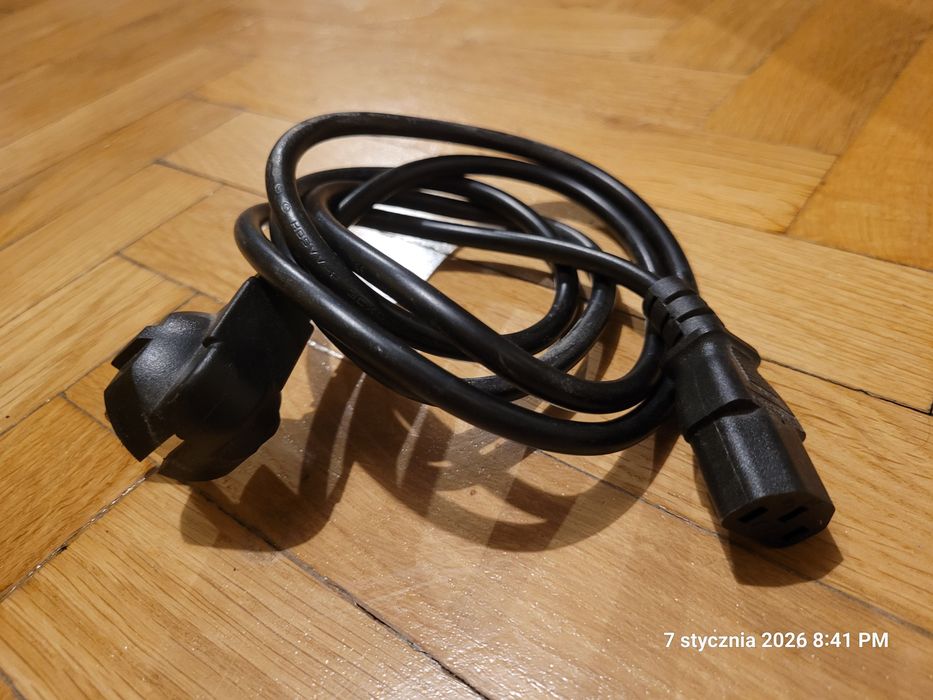 Kabel IEC (zasilający np do komputera) 1 metr