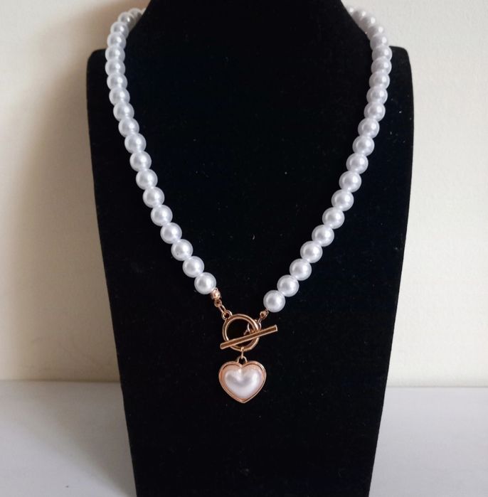 Komplet perełki - naszyjnik  i bransoletka