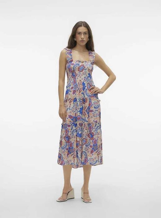 VERO MODA Menny SL Smock Calf — vestido