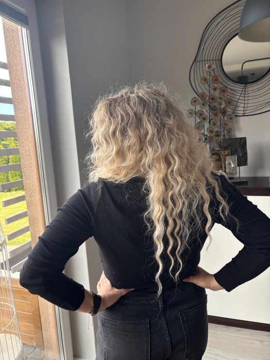 Topper Afroloki fale włosy jak naturalne - długie blond