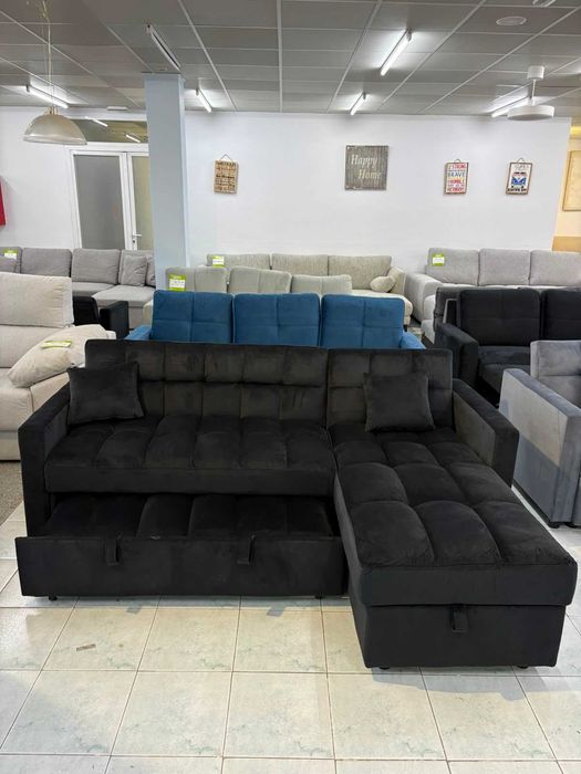 Novo sofá chaise longue preto - ENVIO GRÁTIS