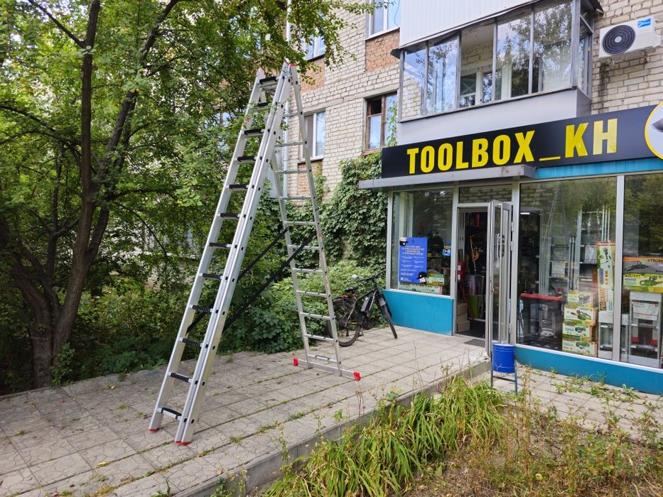 Лестница 7,9м  3х12 Трехсекционная Алюминиевая Новая Драбина