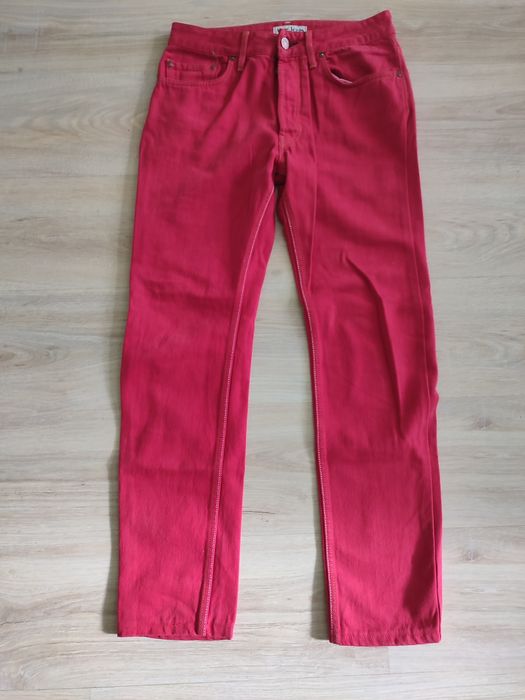 Spodnie rurki męskie rozmiar s czerwone