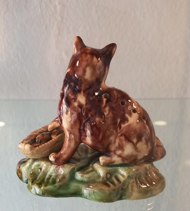 Faiança portuguesa antiga paliteiro Gato