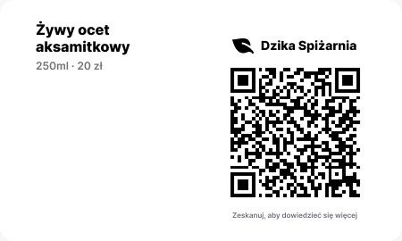 Żywy ocet aksamitkowy. 250 ml.