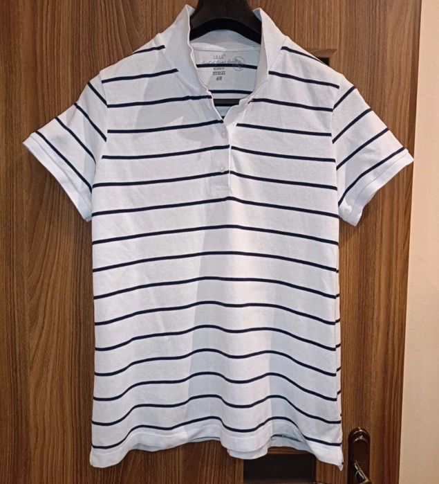 T-shirt męski biały w paski