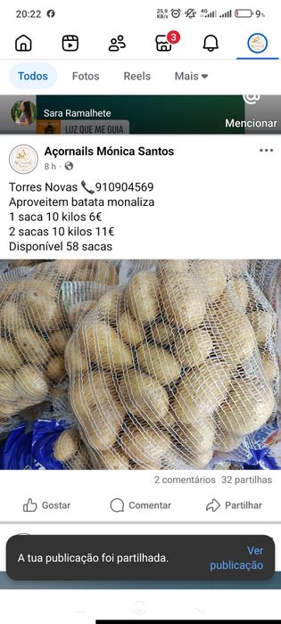Batata monaliza  lavada muito boa