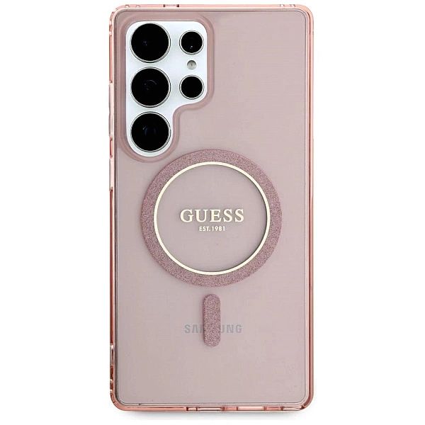 Etui Guess Glitter Circle Classic Logo MagSafe do Samsung Galaxy S25 U