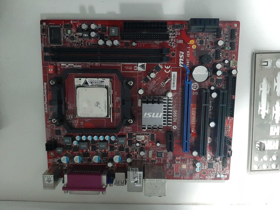 Материнськая плата MSI GF615M-P33 та процесор AMD Athlon II X2 250