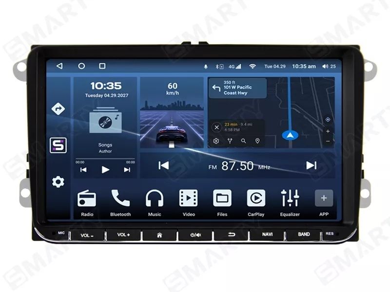 Автомагнітола 2 din wag, seat, skoda 9 дюймів 2  32 гб
