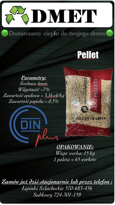 Pellet Drzewny Holz Premium A1 EnPlus 5.1KW/KG Iglasty Jasny