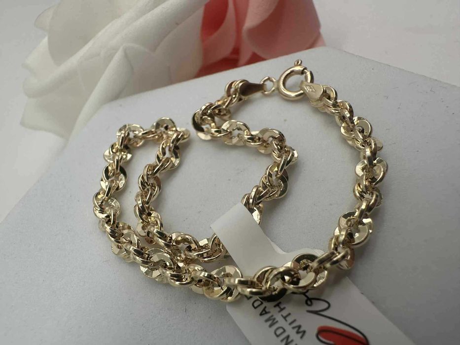 Piękna złota bransoletka Iryda 585 19cm 14k