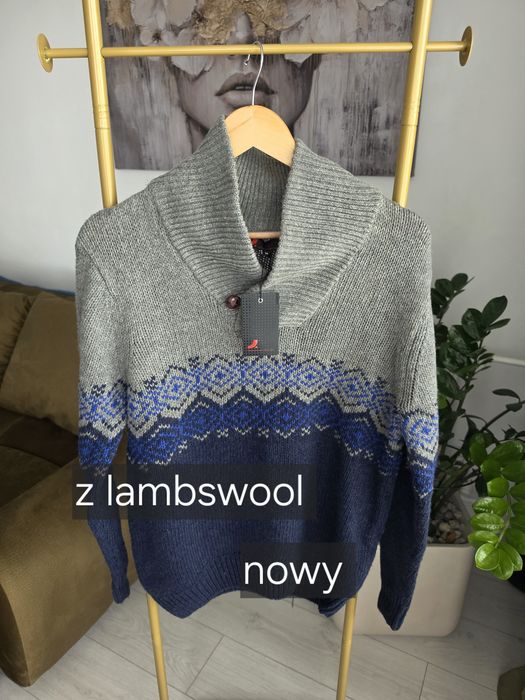 Dressmann sweter męski z wełną nowy M