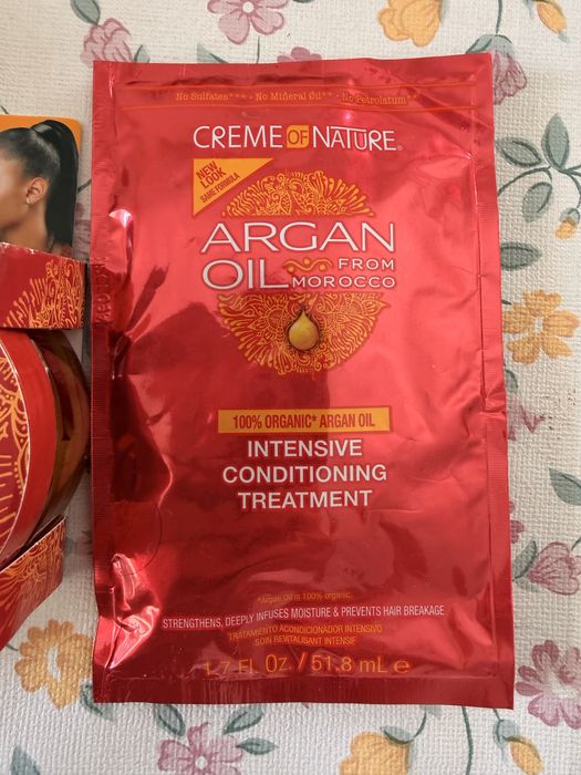 Kit de Cabelo Creme of Nature Argan Oil (3 Produtos) - Novo