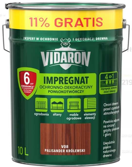 Impregnat PALISANDER KRÓLEWSKI 10,0L V08 Vidaron, cena za 1 szt.