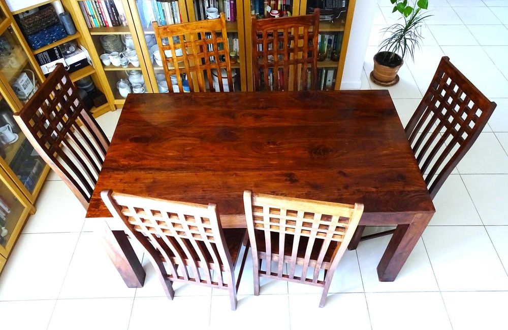Piękny, orientalny komplet do jadani: stół 160x90 + 6 krzeseł