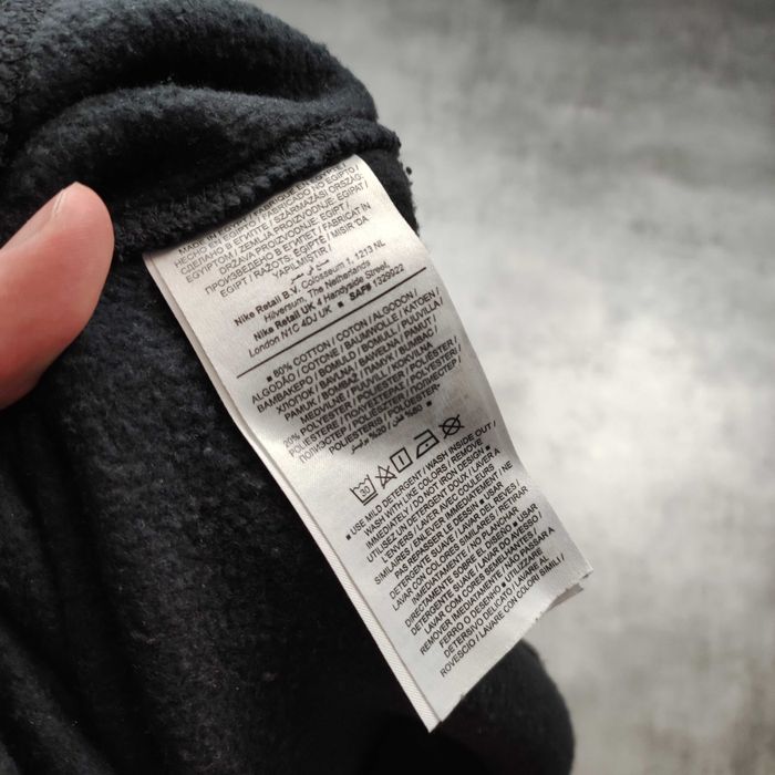 MĘSKA Bluza Bawełna Crewneck Czarna Haft Logo Nike Classic Dresowa