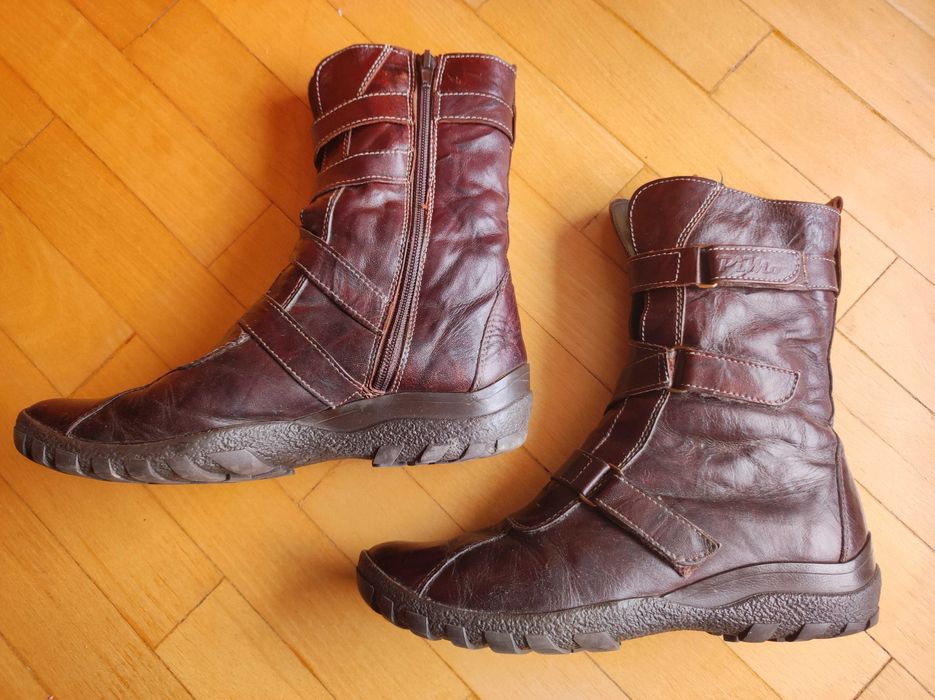 Buty botki brązowe nr 39 skórzane PIMO